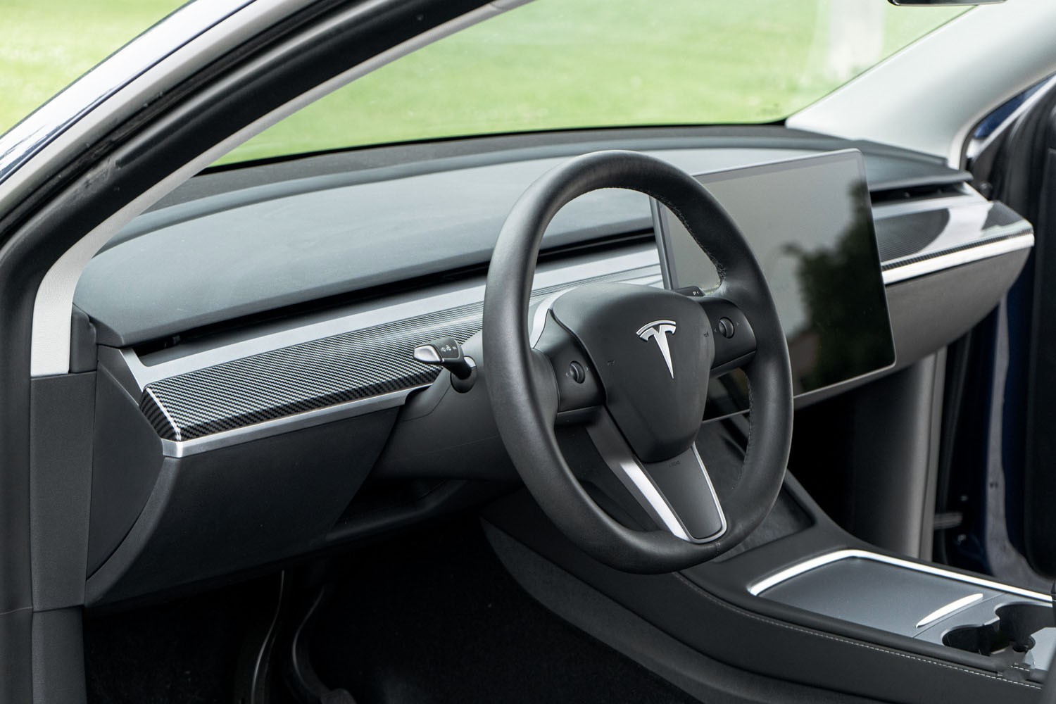 Tesla Model Y Gloss Carbon Fiber Dash and Door