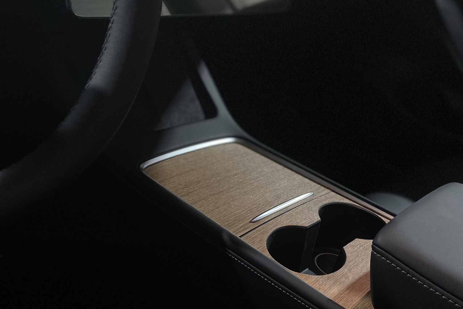 2021 Tesla Model 3 Console Wrap Wood