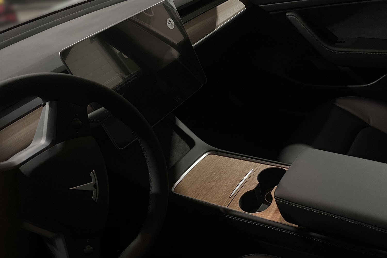 2021 Tesla Model 3 Console Wrap Wood